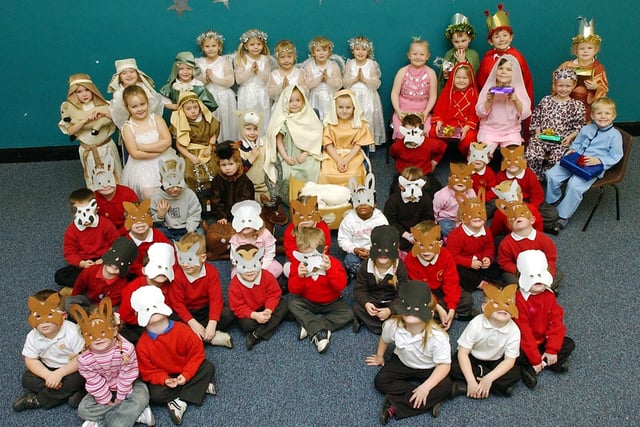 They're ready to put on their Nativity show in 2005.