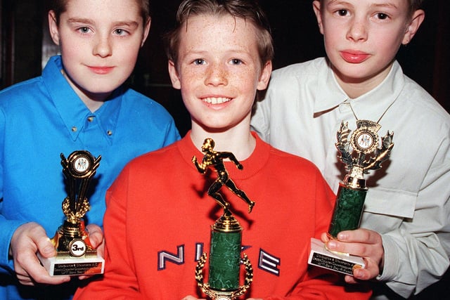 Doncaster and Stainforth Athletic Club held its annual presentation night at the Parklands Social Club, Wheatley Hall Road. Our picture shows the under 11 boys cross country first three: first Patrick Pacy (centre), second Richard Marks (right) and third Thomas Smith, all aged 11.