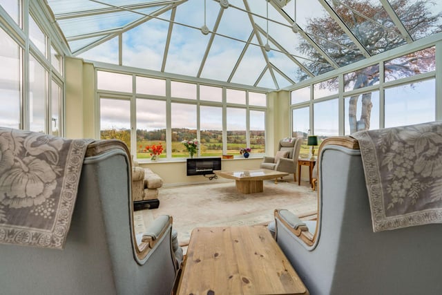 The conservatory from where the stunning vistas over the picturesque landscape can be fully appreciated.