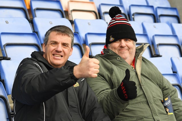 Thumbs up from Rovers fans before the game.