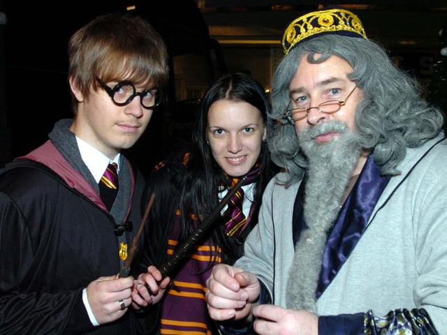Harry Potter, Hermoine and Dumbledore at the Doncaster Chriostmas lights switch on in 2007