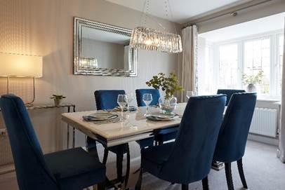 The dining room inside the Bayswater show home