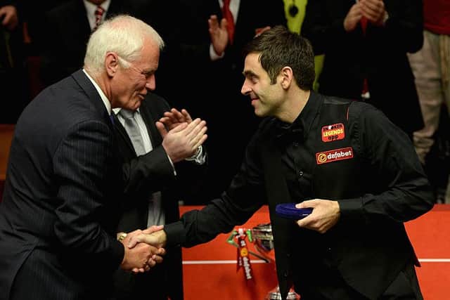World Snooker chairman Barry Hearn, left, with reigning world champion Ronnie O'Sullivan