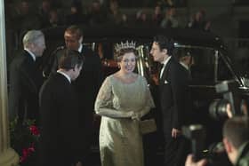 Queen Elizabeth II played by Olivia Colman in The Crown.