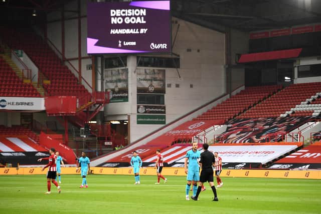 Harry Kane had a goal ruled out by VAR against Sheffield United next season (Photo by Oli Scarff/Pool via Getty Images)
