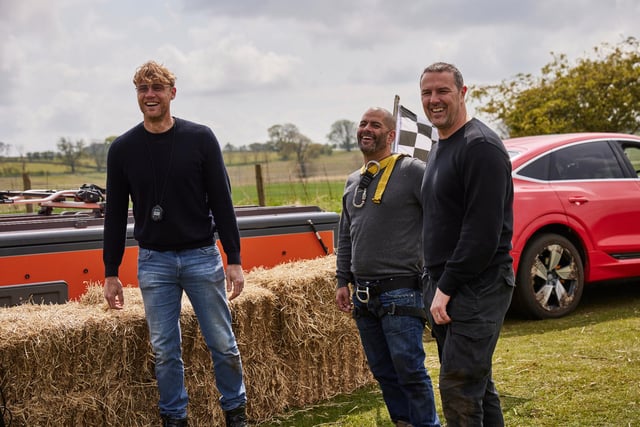 Top Gear presenters Freddie Flintoff, Chris Harris and Paddy McGuinness.
