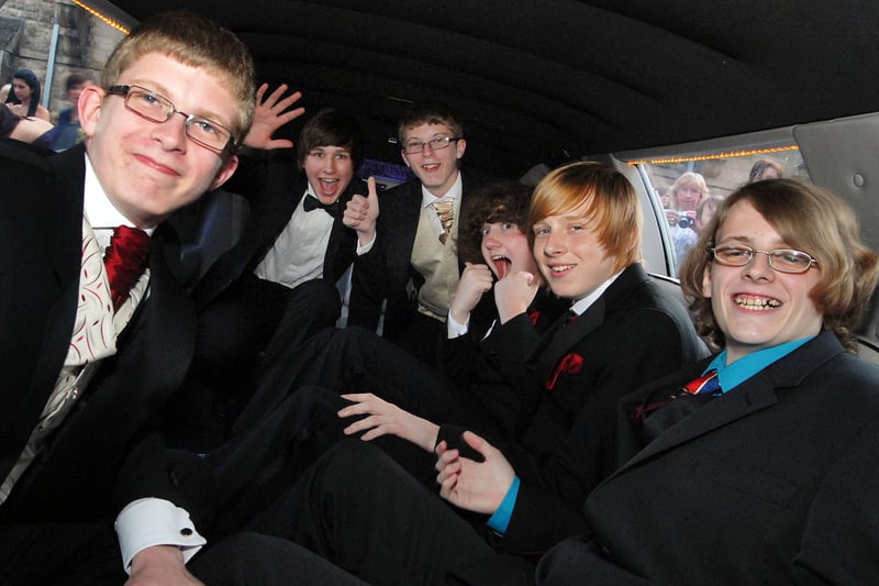 A stretch limo arrival for these 2011 leavers.