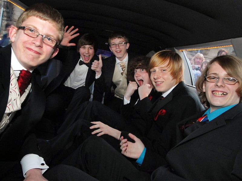 A stretch limo arrival for these 2011 leavers.