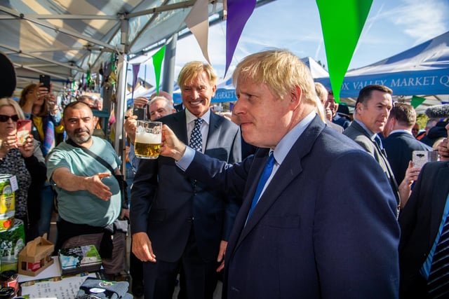 Prime Minister Boris Johnson at Fox Valley Shopping Centre, Stocksbridge, Sheffield. on 13th September 2019. Picture James Hardisty.