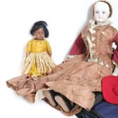 A circa 1870 French Fashion Doll and an early 20th Century Bisque Head Doll – estimate: £600-800.