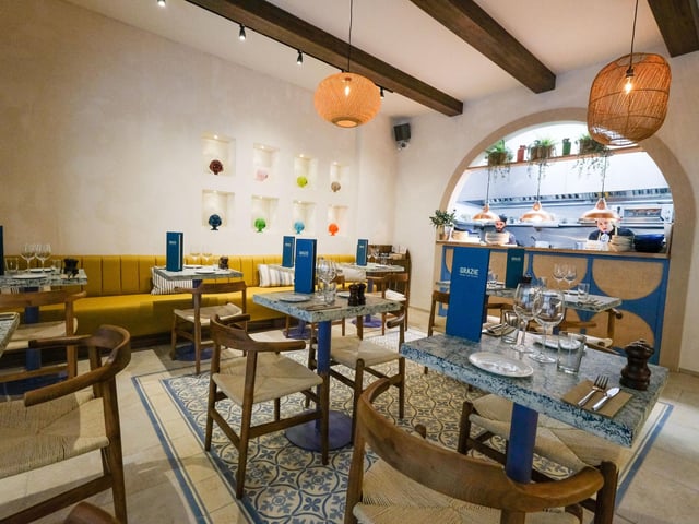 Inside Grazie Italian restaurant, which has reopened at its new home on Leopold Street in Sheffield city centre, a few doors down from its old homeDe