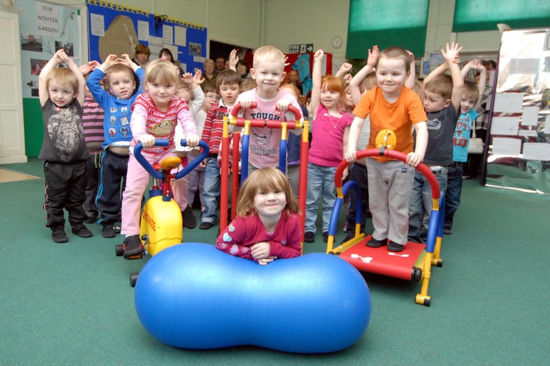 What a caring lot they were at Clervaux Nursery in this 2010 photo. They were keeping fit as part of a fundraising project for Sport Relief.