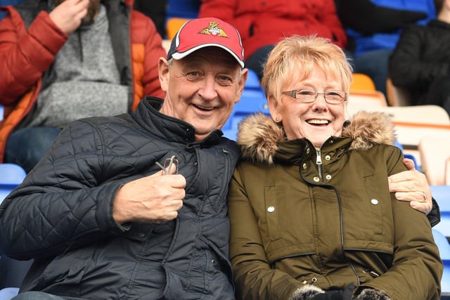Two Rovers fans at the New Meadow on Saturday.