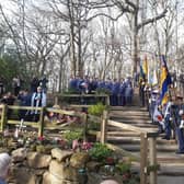 The service at the Mi Amigo memorial in Endcliffe Park, Sheffield, marking 79 years since all 10 men on board a stricken US bomber died when it crashed in the park