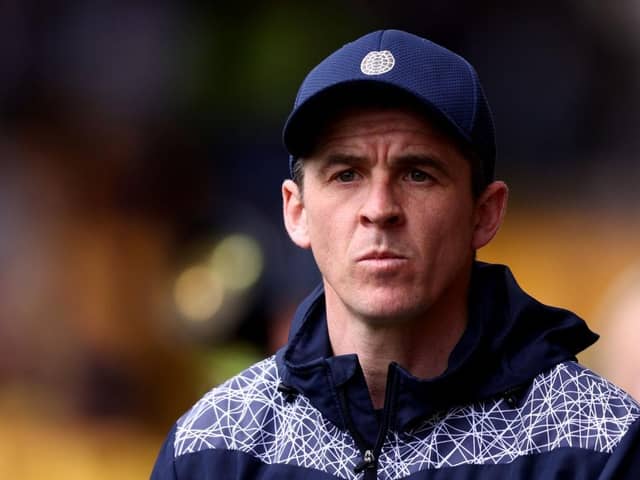 BURSLEM, ENGLAND - APRIL 18: Joey Barton, Manager of Bristol Rovers looks on during the Sky Bet League Two match between Port Vale and Bristol Rovers at Vale Park on April 18, 2022 in Burslem, England. (Photo by Naomi Baker/Getty Images)