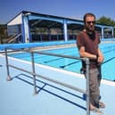 Manager Michael Wellington at Hathersage lido. Pictures and video by Chris Etchells.