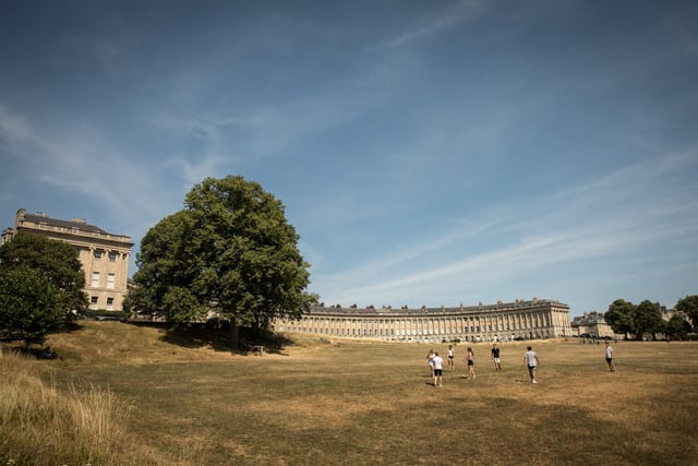Here's the Royal Crescent in Bath, the largest city in Somerset - its Roman heritage, Georgian architecture, shops and restaurants combine to make it a popular staycation choice.