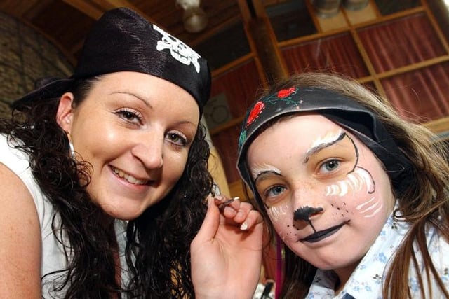 Ella Plant aged nine getting her face painted as a pirate in 2004.
