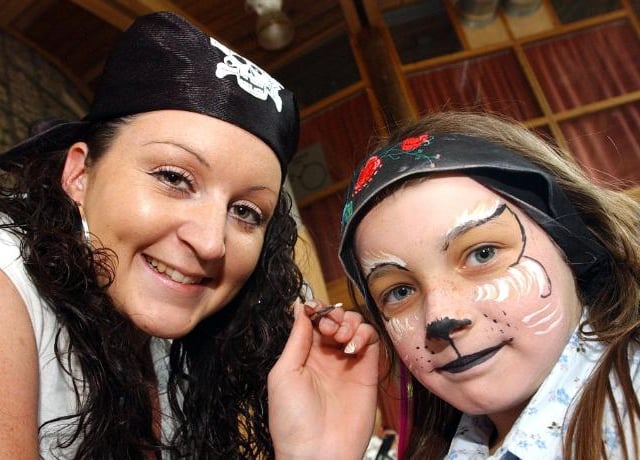 Ella Plant aged nine getting her face painted as a pirate in 2004.