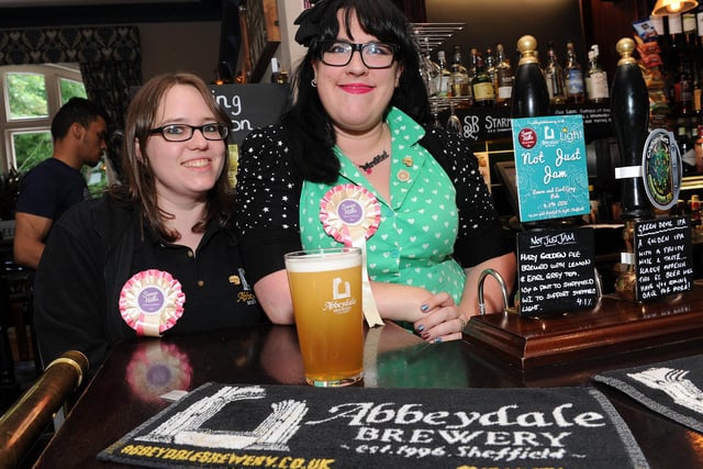 Laura Bainbridge (r) of Seven Hills WI Group and Laura Rangeley, of Seven Hills WI Group and Abbeydale Brewery have created their own pale ale called, Not Just Jam, for charity, which will be served in The Rising Sun