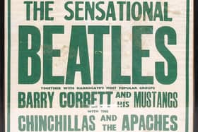 A section of the Beatles at The Royal Hall, Harrogate, concert poster which sold for £3,000.