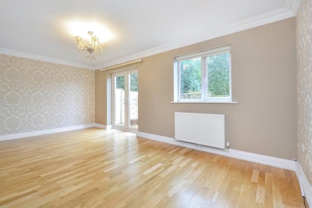 This huge five-bedroom Portsdown Hill home in Portsmouth is up for raffle. Pictured is one of the bedrooms in its annex.