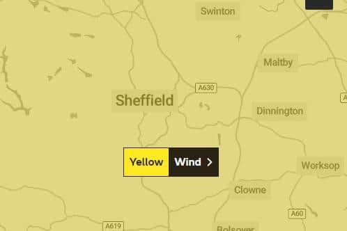 A yellow weather warning has been put in place for Sheffield by the Met Office and is set to last from midnight to 6pm on Saturday, November 27.
