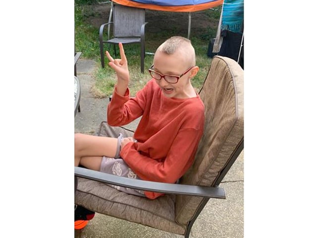 Lori Lowe, from Gosport, opted to give her son a DIY mohican.
