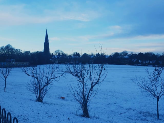 Queens Park in Glasgow was covered with a blanket of fresh snow.