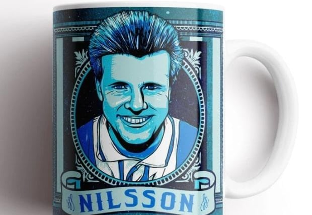 The Roland Nilsson mug costs £9.99 and is available from theterracestore.com. The collection of mugs also includes Carlton Palmer, John Sheridan and Kevin Pressman. All mugs are ceramic and have a bright white glossy finish. They are also dishwasher and microwave safe.