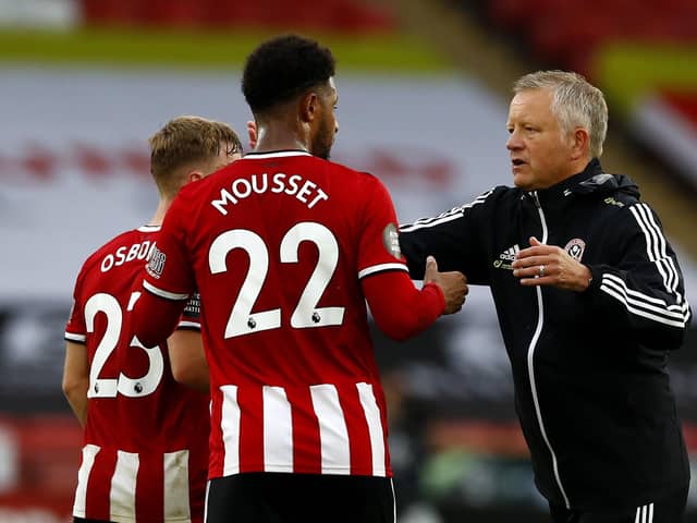 Sheffield United manager Chris Wilder (right) and Lys Mousset: Jason Cairnduff/NMC Pool/PA Wire.
