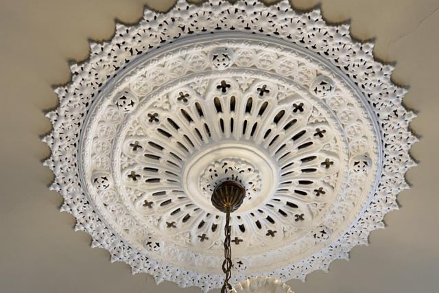Ceiling rose in lounge.