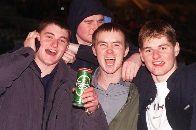 Revellers at Sheffield's Don Valley stadium for the 1999 New Year's Eve Gatecrasher event.