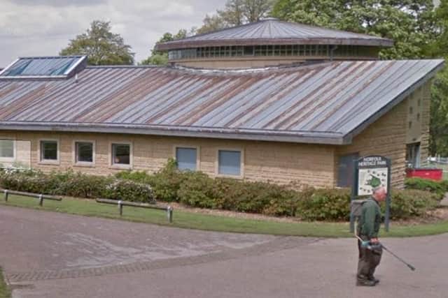 A Google Maps image of the Centre in the Park at Norfolk Heritage Park, Sheffield with the cafe on the left
