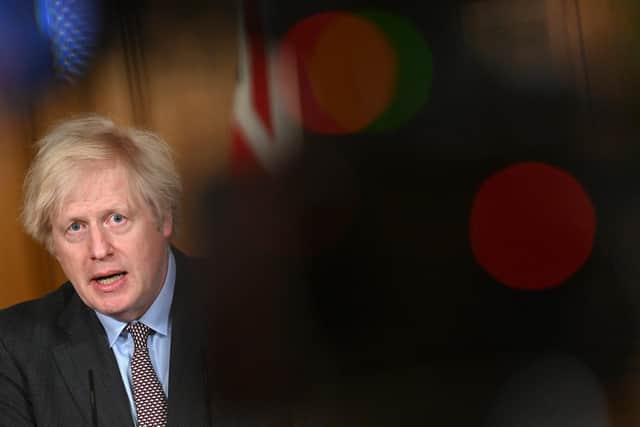 Prime Minister Boris Johnson speaks during a virtual press conference on the Covid-19 pandemic (Photo by Justin Tallis - WPA Pool/Getty Images)