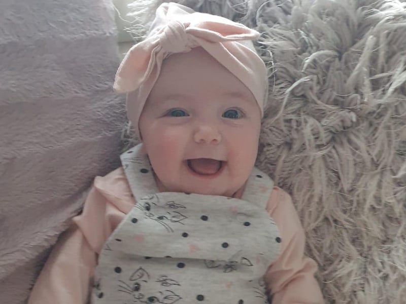 Collean Goggins, said: "Dottie born 12th November 7lb 12onz she has put so many smiles on all my friends faces always happy smiling everyone waits for her photos to go on fb to cheer them up."
