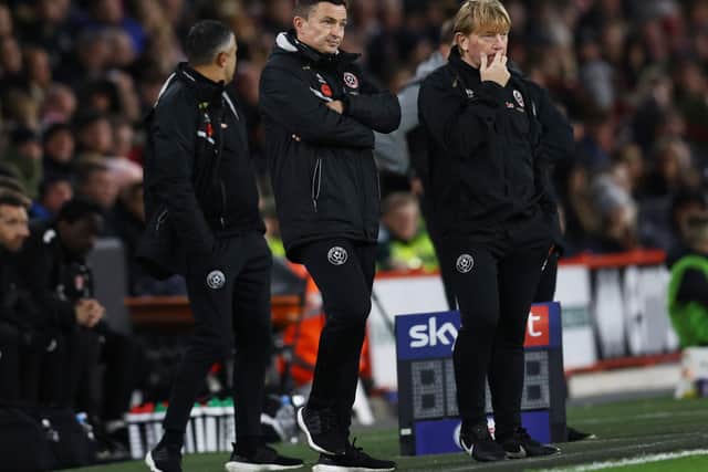 Paul Heckingbottom (centre) has been grappling with selections issues all season: Darren Staples / Sportimage