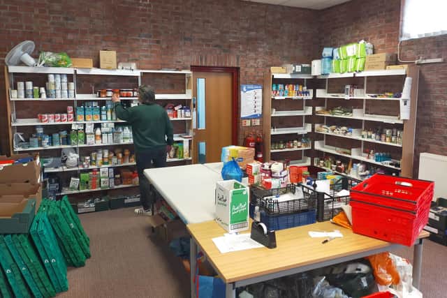Stock rooms like these at Burngreave Food Bank were reportedly stacked to the ceiling with donations during the pandemic.
