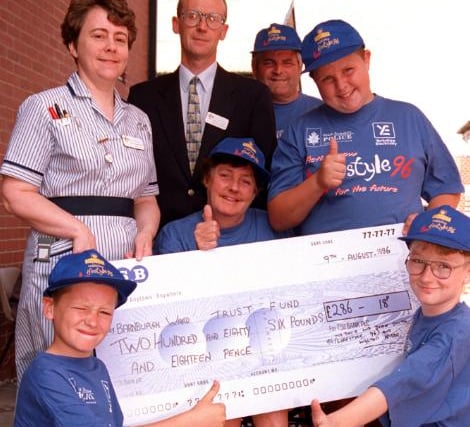 A sponsored wheelchair push took place in 1996. They raised £268 for Barnburgh Ward Trust Fund.