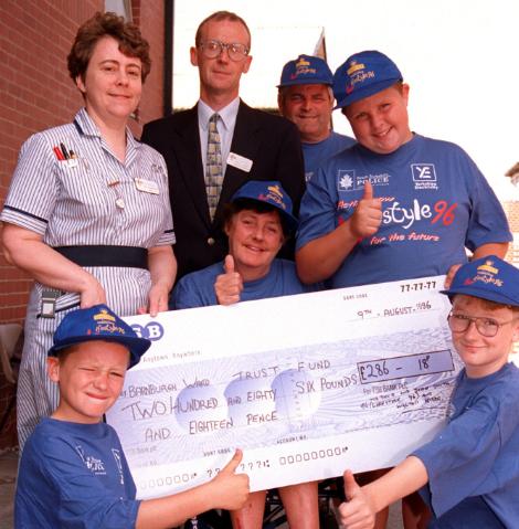 A sponsored wheelchair push took place in 1996. They raised £268 for Barnburgh Ward Trust Fund.
