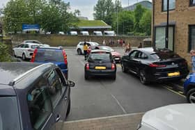 Cars blocking the entrance to Castle Croft Drive in Norfolk Park, Sheffield - a resident who uses a wheelchair has described how her way in was blocked by cars on the road and pavements. Picture: Castle Croft Drive resident