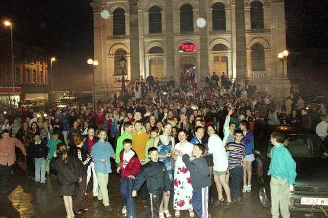 A 1998 picture of hundreds of youngsters gathered for one of the popular junior discos. Remember this?