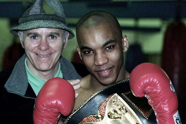 Pictured is the latest World Boxing Champion to come out of Brendan Ingle's Newman Road Gym, Junior Witter won the WBF Light Welterweight Title beating Malcolm Melvin in Newcastle in February 1999