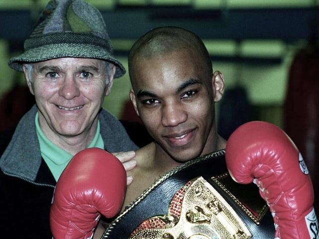 Pictured is the latest World Boxing Champion to come out of Brendan Ingle's Newman Road Gym, Junior Witter won the WBF Light Welterweight Title beating Malcolm Melvin in Newcastle in February 1999