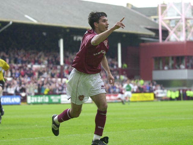Juanjo was the hero for Hearts, as the Jambos finished the season on a high by defeating Hibs 2-1 at Tynecastle and qualifying for the UEFA Cup.