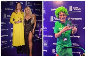 Sheffield’s ‘Man with a Pram’ charity legend John Burkhill has won a national award – but missed out on meeting Strictly star Saffron Barker, who presented his award to a representative of Macmillan Cancer Care