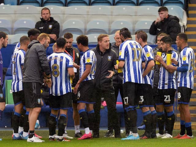Sheffield Wednesday boss Garry Monk issues instructions to his team. Pic Steve Ellis