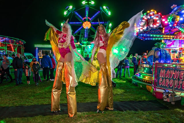 Stilt walkers from Ethereal Performance toured the site and entertained the crowds before the fireworks display.