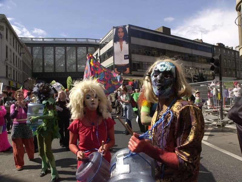May Day demonstration in Argyle Street, 2001.