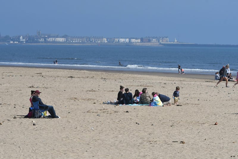 On the beach at Seaton Carew on Bank Holiday Monday